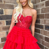 Ivy| A Line Sweetheart Homecoming Dress with Ruffles