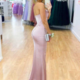 Satin Mermaid One Shoulder Purple Long Prom Dress