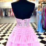 Ivy| A Line Sweetheart Homecoming Dress with Ruffles