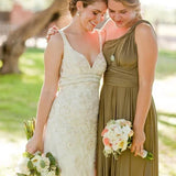 Jersey Simple Garden Bridesmaid Dress with Open Back and Sash