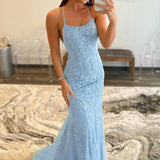 Lucille |Mermaid Spaghetti Straps Lace Prom Dress