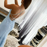 Lucille |Mermaid Spaghetti Straps Lace Prom Dress