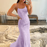 Lucille |Mermaid Spaghetti Straps Lace Prom Dress