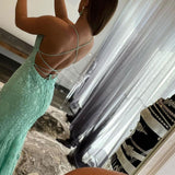 Lucille |Mermaid Spaghetti Straps Lace Prom Dress