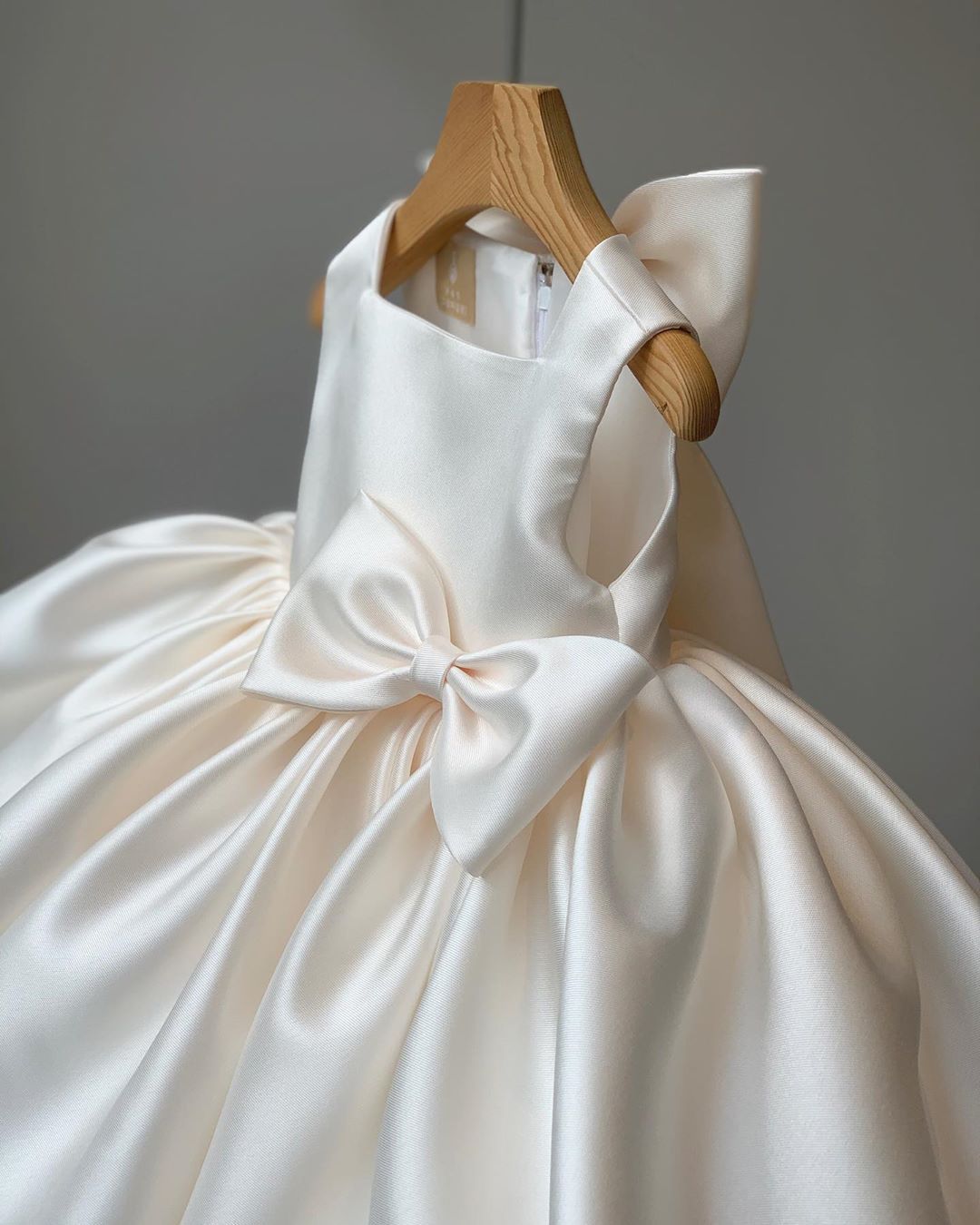 Isabella Elegant Satin With Bow Flower Girl Dress