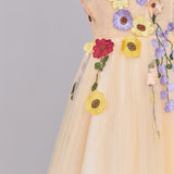 A-line Tulle Homecoming Dress with 3D Flowers