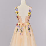 A-line Tulle Homecoming Dress with 3D Flowers