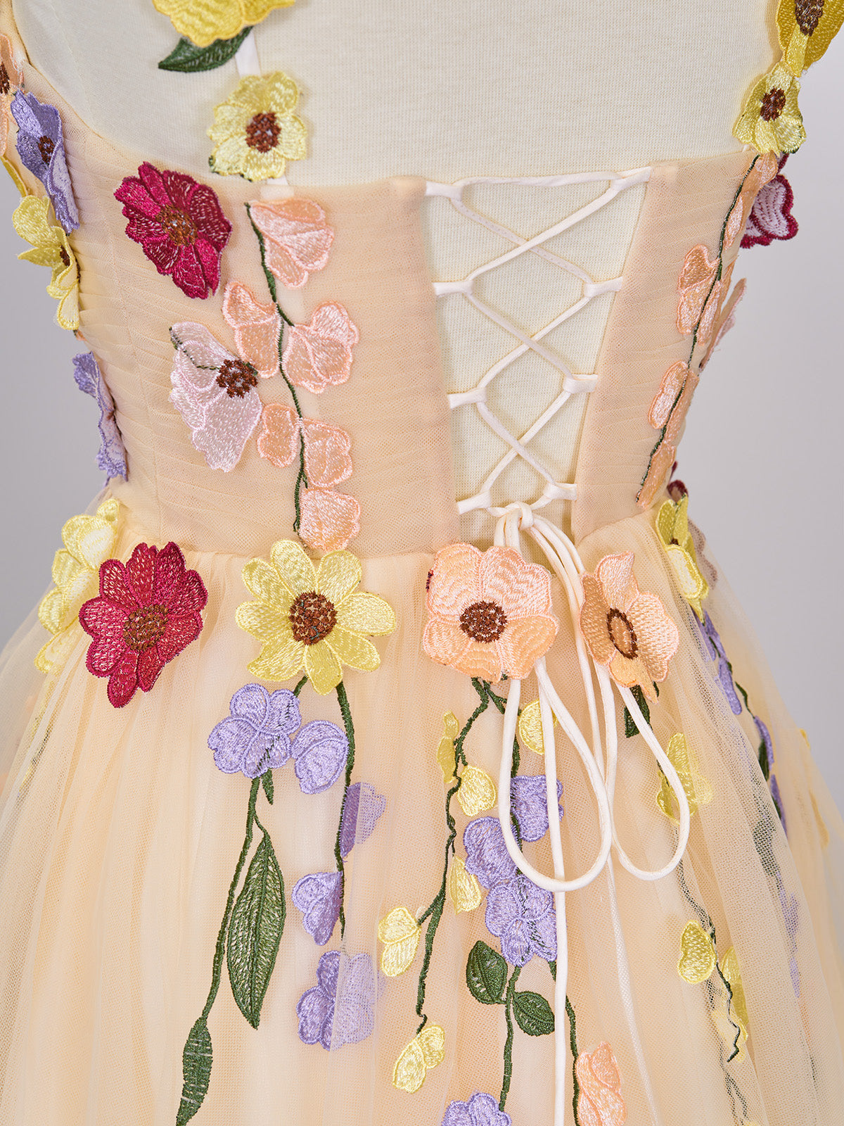 A-line Tulle Homecoming Dress with 3D Flowers