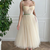 Ally | Apricot Homecoming Dress with Beading