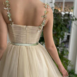 Ally | Apricot Homecoming Dress with Beading