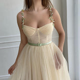 Ally | Apricot Homecoming Dress with Beading