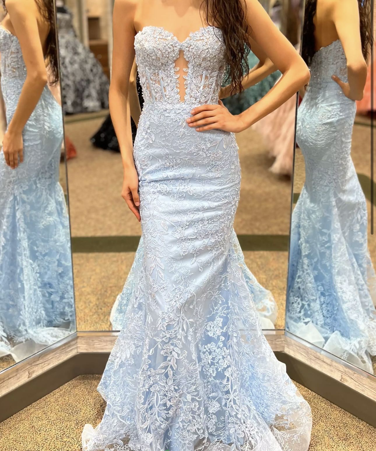 Terry | Black Sweetheart Lace Appliques Mermaid Long Prom Dresses