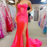 Brylee| Sweetheart Satin Mermaid Long Prom Dress