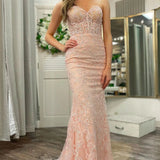 Michaela |Mermaid Sweetheart Sequined Lace Long Prom Dress