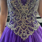 Quinceanera Dress Princess Purple Beaded Off-the-Shoulder Ball Gown