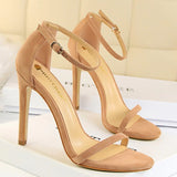 Apricot Strappy Stiletto Heels