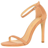 Apricot Strappy Stiletto Heels