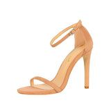 Apricot Strappy Stiletto Heels