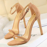 Apricot Strappy Stiletto Heels