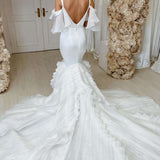 Loretta | White Spaghetti Straps Mermaid  Sweetheart Long Wedding Dress