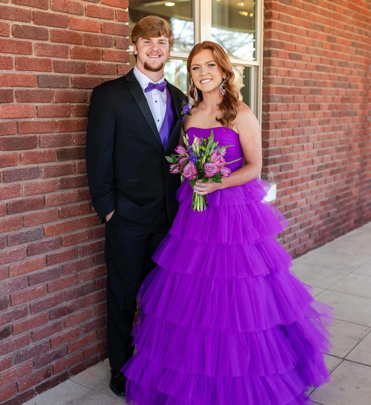 Daleyza |A-Line Strapless Tiered Tulle Prom Dress with Ruffles