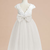 Clara Satin Tulle Flower Girl Dress