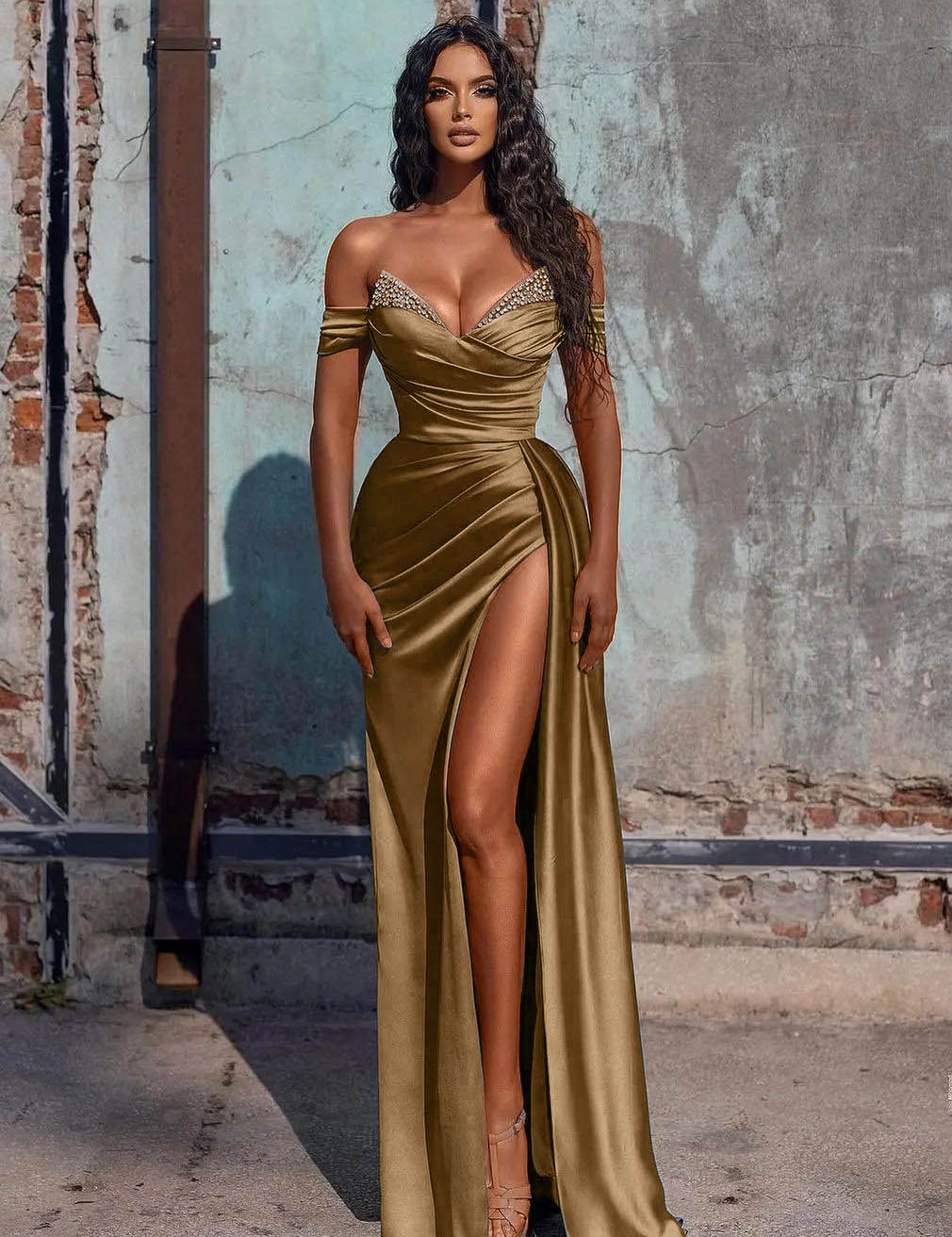 Adelaide |Mermaid Satin Long Prom Dress with Slit