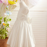 Lyla Simple Satin Flower Girl Dress