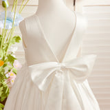 Lyla Simple Satin Flower Girl Dress