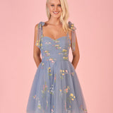 Claire | Aline Short Sweetheart Tulle Floral Homecoming Dress