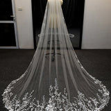 Vintage Flower Lace Veil Cathedral Tulle Bridal veil