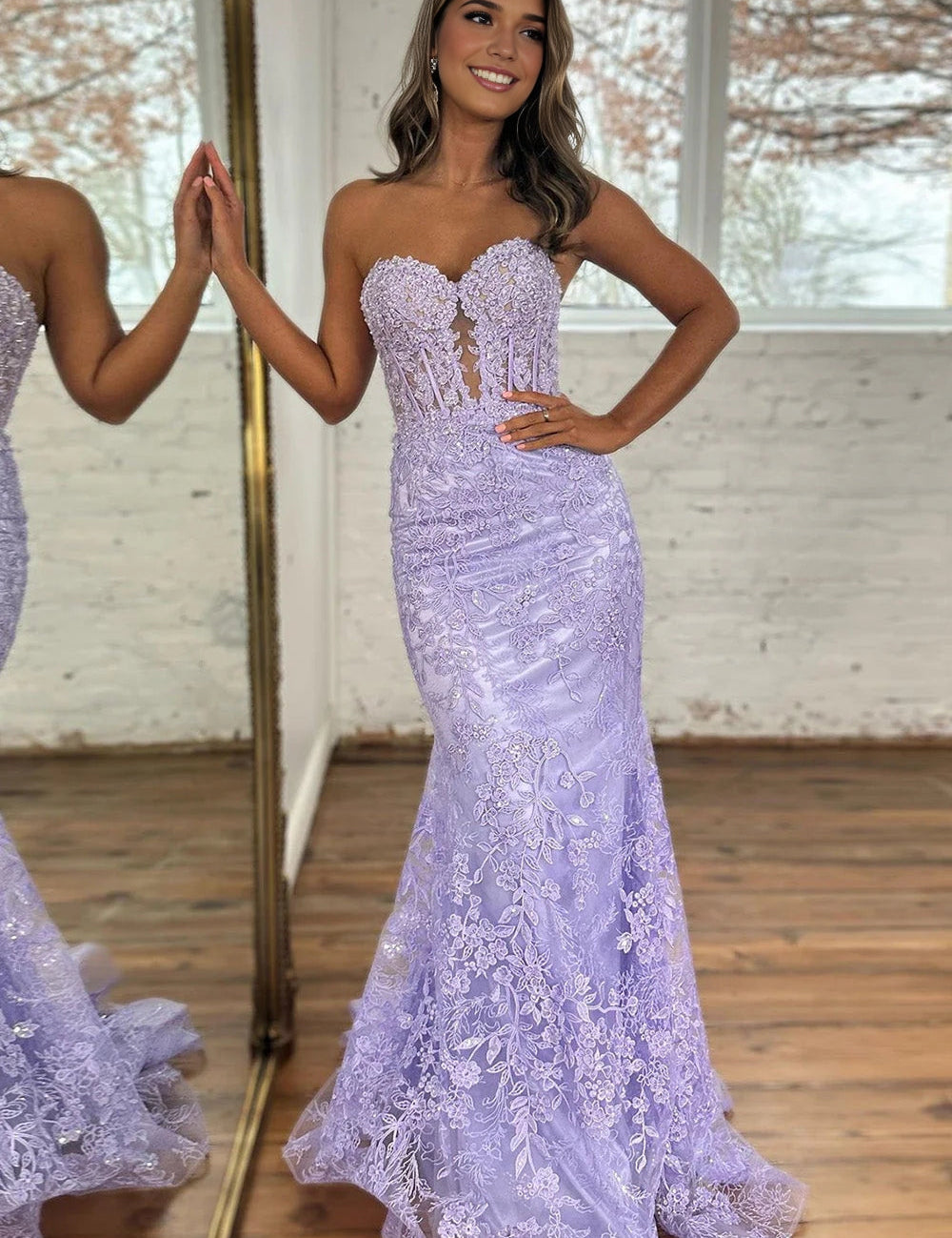 Terry | Black Sweetheart Lace Appliques Mermaid Long Prom Dresses