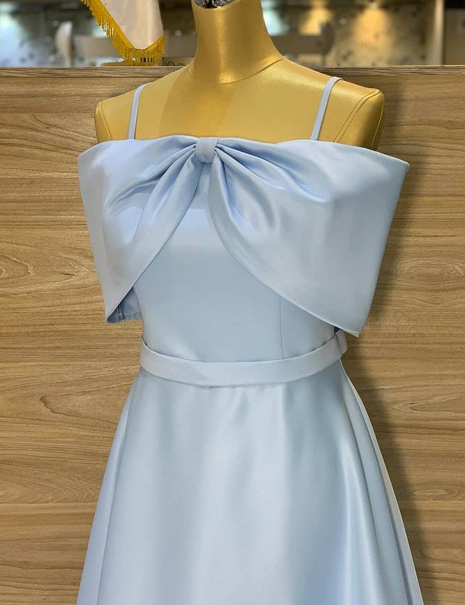 Narine | Sky Blue Spaghetti Straps A-Line Homecoming Dress