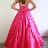 Sloane | Chic A-line Sweetheart Fuchsia Prom Dresses Satin Prom Dress Evening Dress