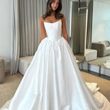 Ball Gown Strapless Satin Wedding Dresses