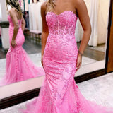 Tinsley |Mermaid Sweetheart Tulle Lace Prom Dress