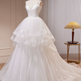 Quinceanera Dress White A-Line Tulle Long Prom Dress White Tulle Sweet Dresses