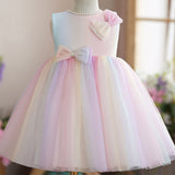 Rainbow Tulle Flower Girl Dress