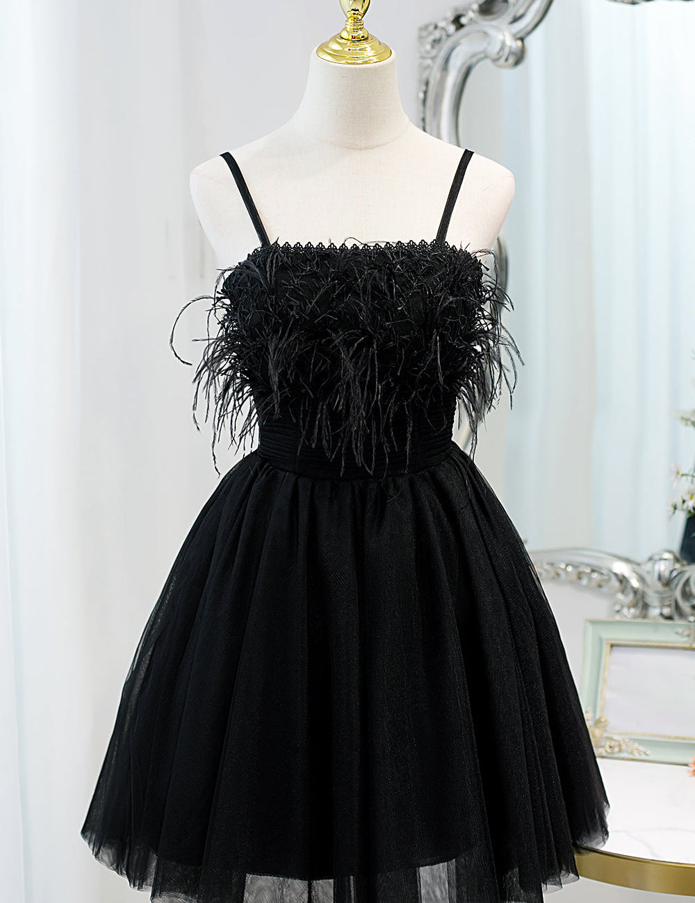 Chic Sleeveless Spaghetti Straps Tulle Princess Homecoming Dresses