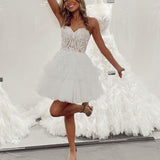 Ivy | A-Line Sweetheart Lace Short Homecoming Dress