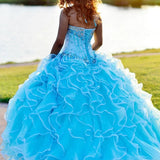 Halter Tulle Ball Gown Quinceanera Dresses With Rhinestones