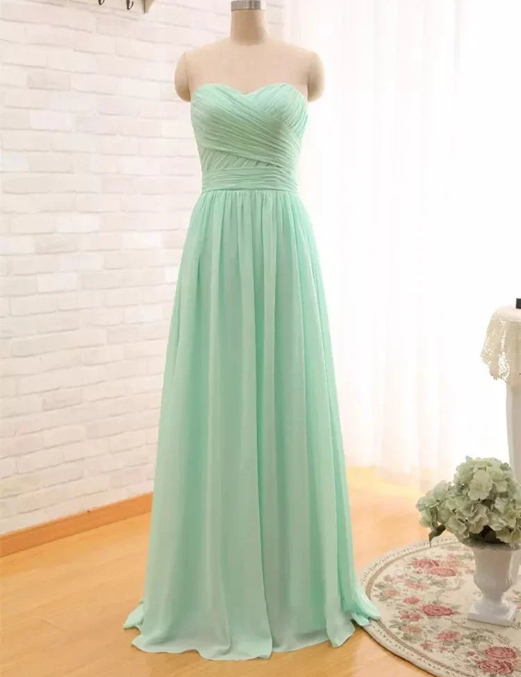 A-Line Sleeveless Floor-length Chiffon Bridesmaid Dress with Criss Cross