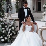 Ball Gown Sweetheart Satin Wedding Dresses