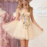 A-line Tulle Homecoming Dress with 3D Flowers