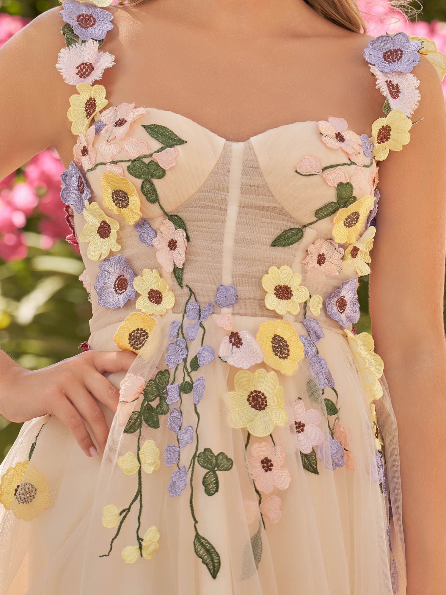 A-line Tulle Homecoming Dress with 3D Flowers