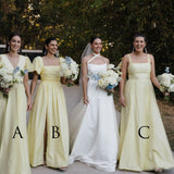 Chic A-Line Daffodi Long Bridesmaid Dresses