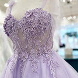 Sierra | Lavender Floral Appliques Sweetheart A-Line Short Homecoming Dress