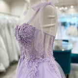 Sierra | Lavender Floral Appliques Sweetheart A-Line Short Homecoming Dress