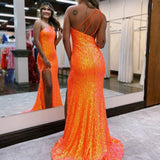 Adelina |Mermaid One-Shoulder Sequins Prom Dress With Tassels