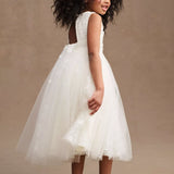 Isla Embroidered Tulle Flower Girl Dress